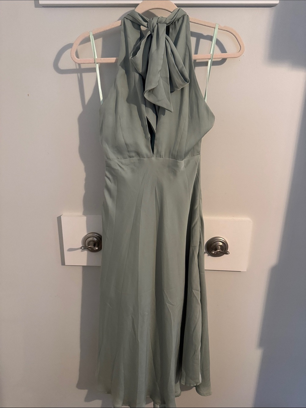 NWT Sage Green Halter Midi Dress - Picture 5 of 5